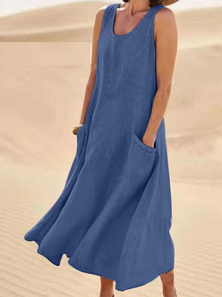 Levoire | Robe confortable avec couverture abdominale Bleu
