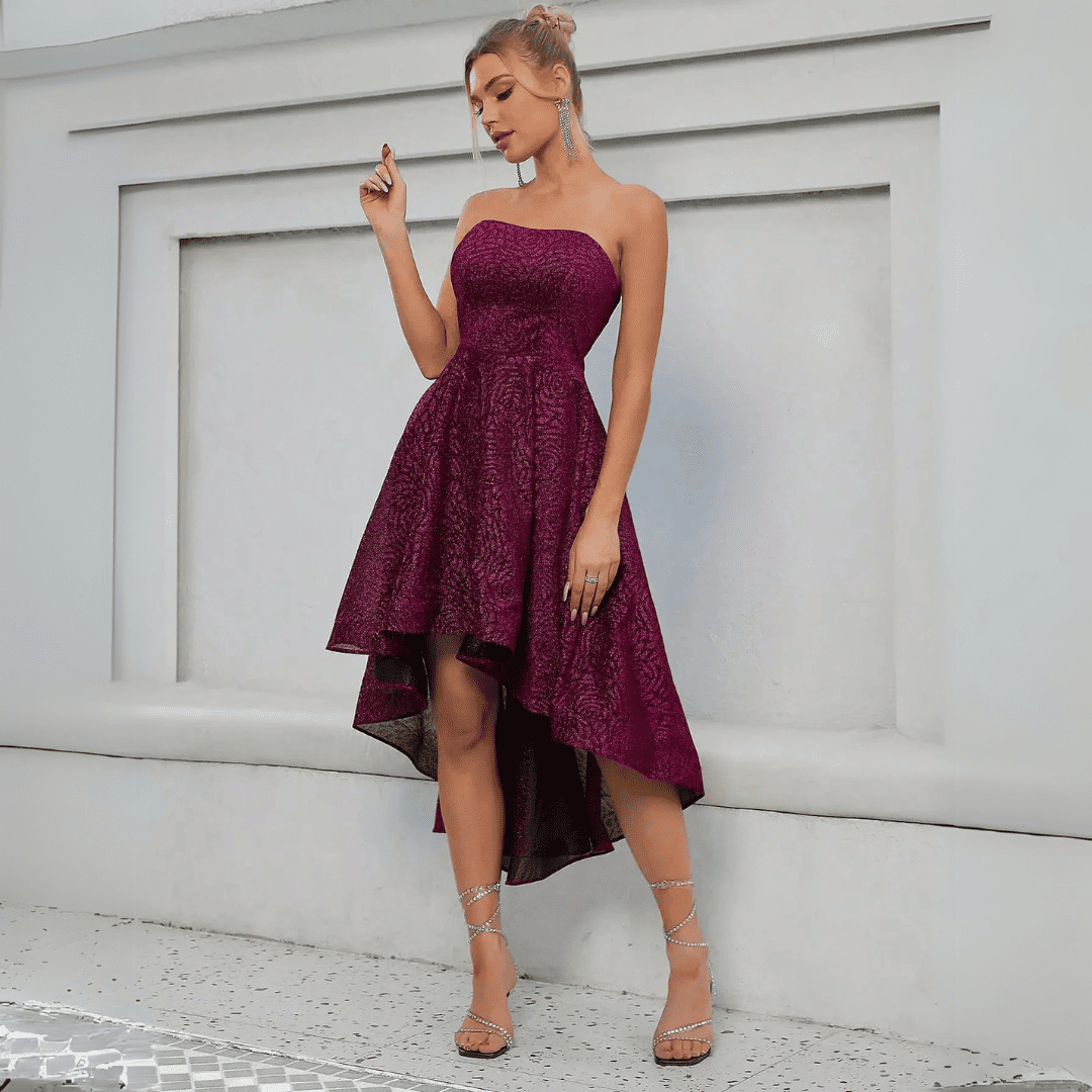 Levoire | Robe À Bretelles Asymétriques Pour Un Mariage Fuchsia