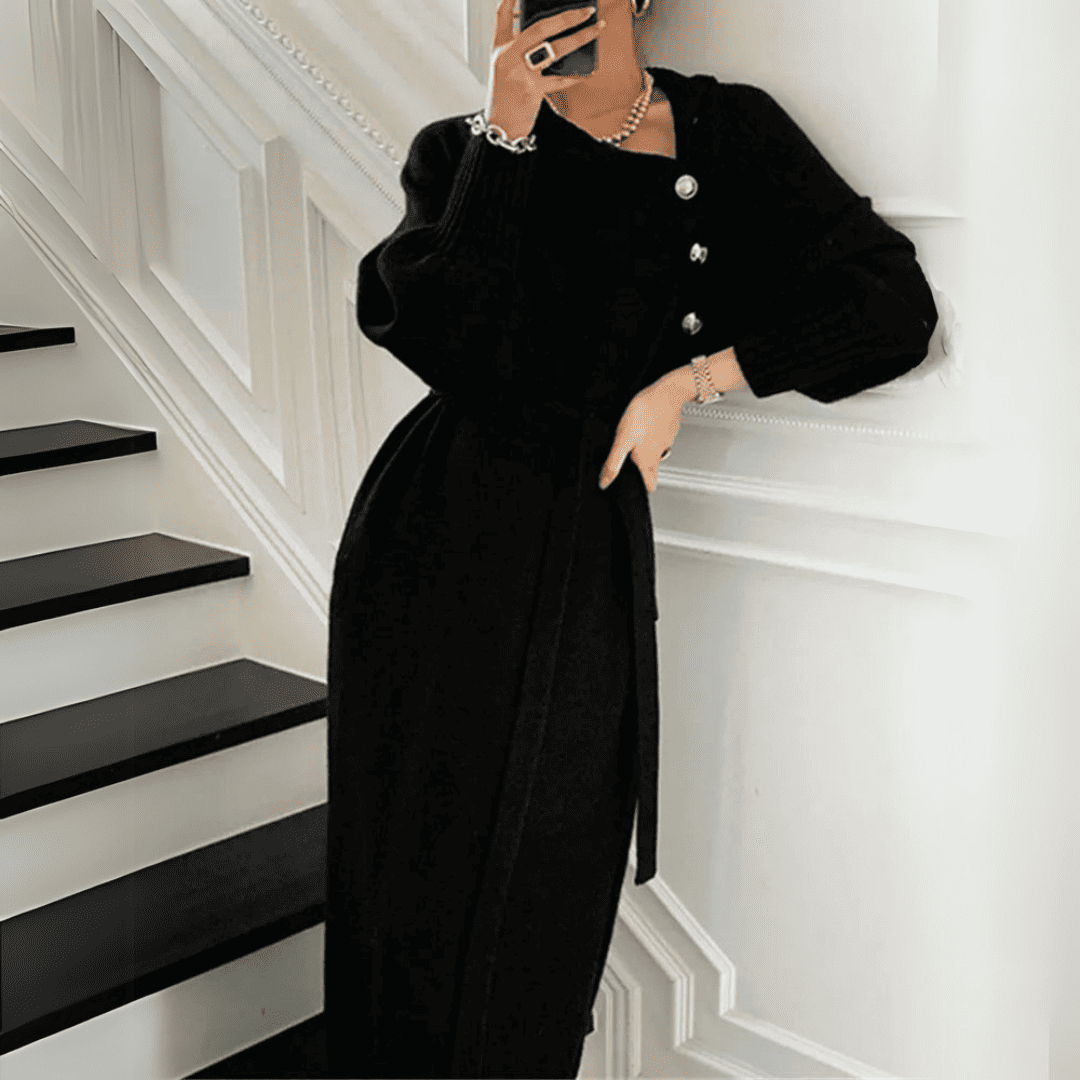 Levoire | Pull Long Col Roulé Viviana Pour Femmes Noir