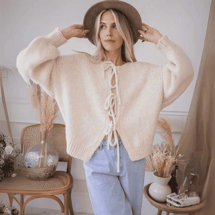 Levoire | Charmante Gilet Pour Femmes Beige blanc