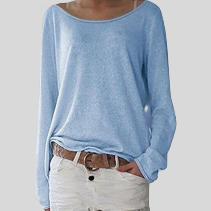 Levoire | Pull Léger Élégant À Col Rond Bleu