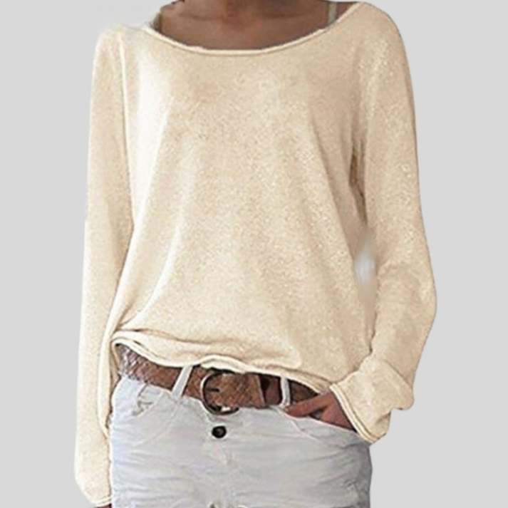 Levoire | Pull Léger À Col Rond Pour Dames Beige