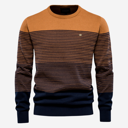 Levoire | Pull À Manches Longues Avec Décolleté Rond Rayé Multicolore Tricoté
