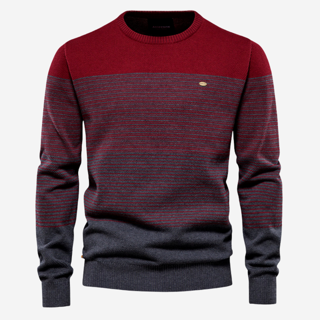 Levoire | Pull À Manches Longues Avec Décolleté Rond Rayé Multicolore Tricoté Rot