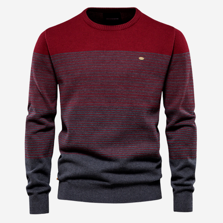 Levoire | Pull À Manches Longues Avec Décolleté Rond Rayé Multicolore Tricoté Rot