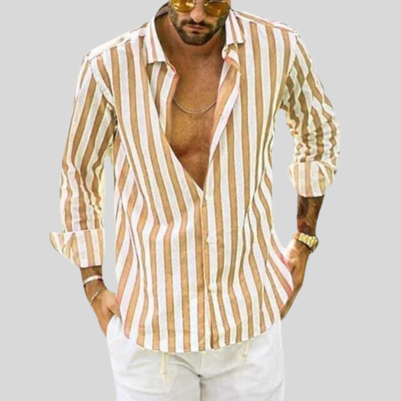 Levoire | Chemise Homme Rayée Élégante Gelb
