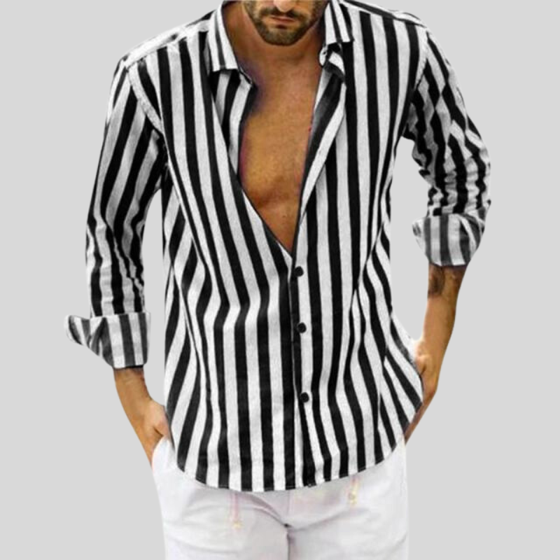 Levoire | Chemise Homme Rayée Élégante Nior