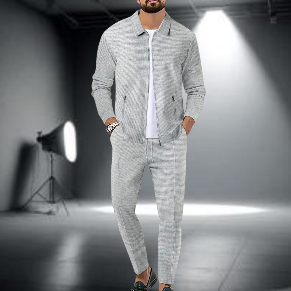 Levoire | Slim Fit Zip Jacket Long Pants Training Set Gris