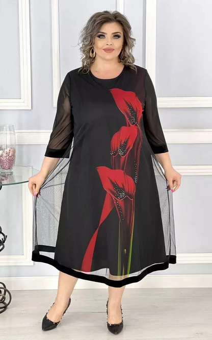 Levoire | Femme Robe en gaze élégante - Noir Noir