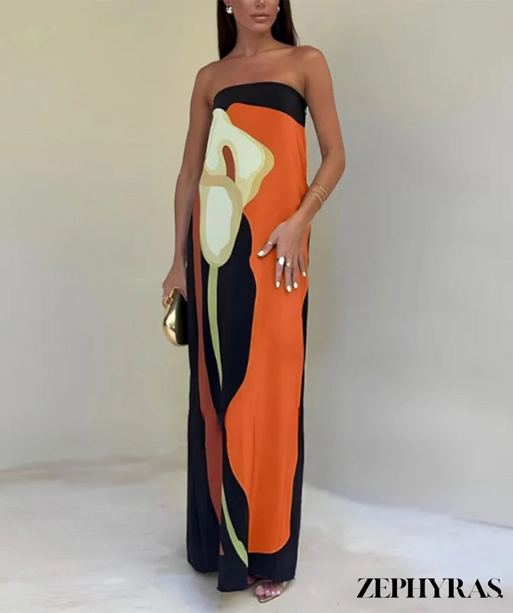 Levoire | Robe Maxi D'Été Élégante Orange