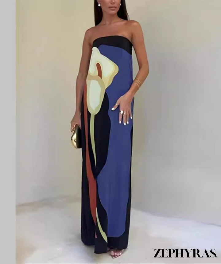 Levoire | Robe Maxi D'Été Élégante Bleu