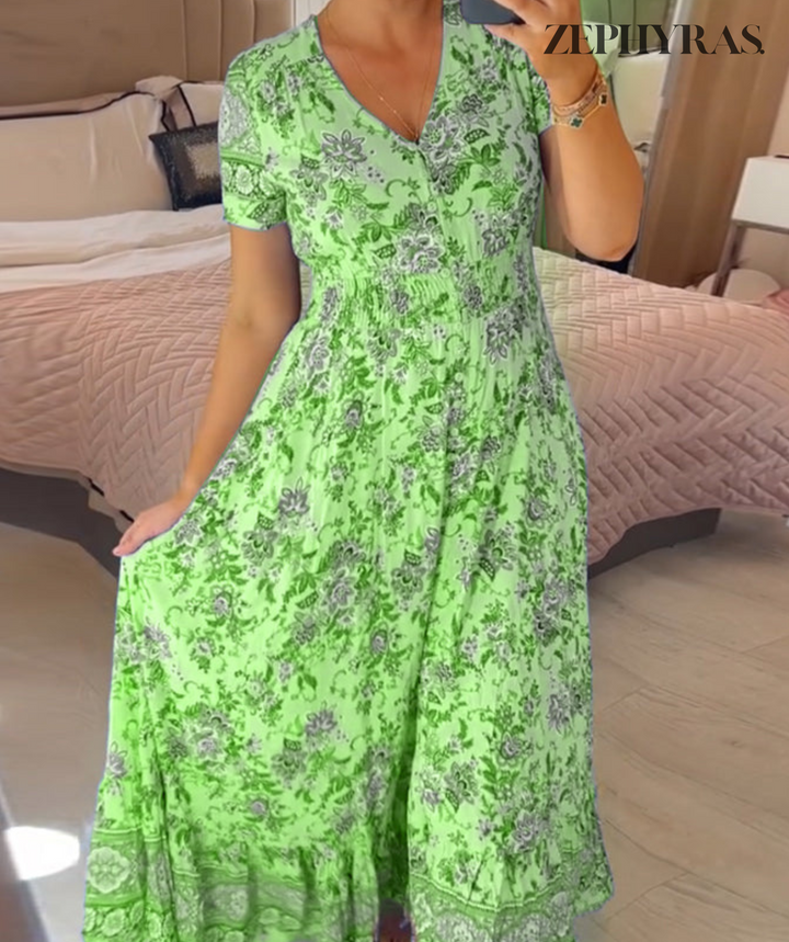 Levoire | Robe D'Été Pour Femmes En Tissu Léger Vert