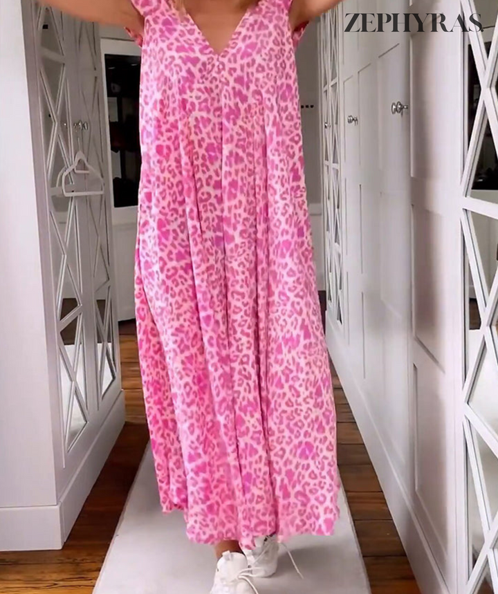 Levoire | Robe D'Été À Décolleté En V Avec Design Imprimé