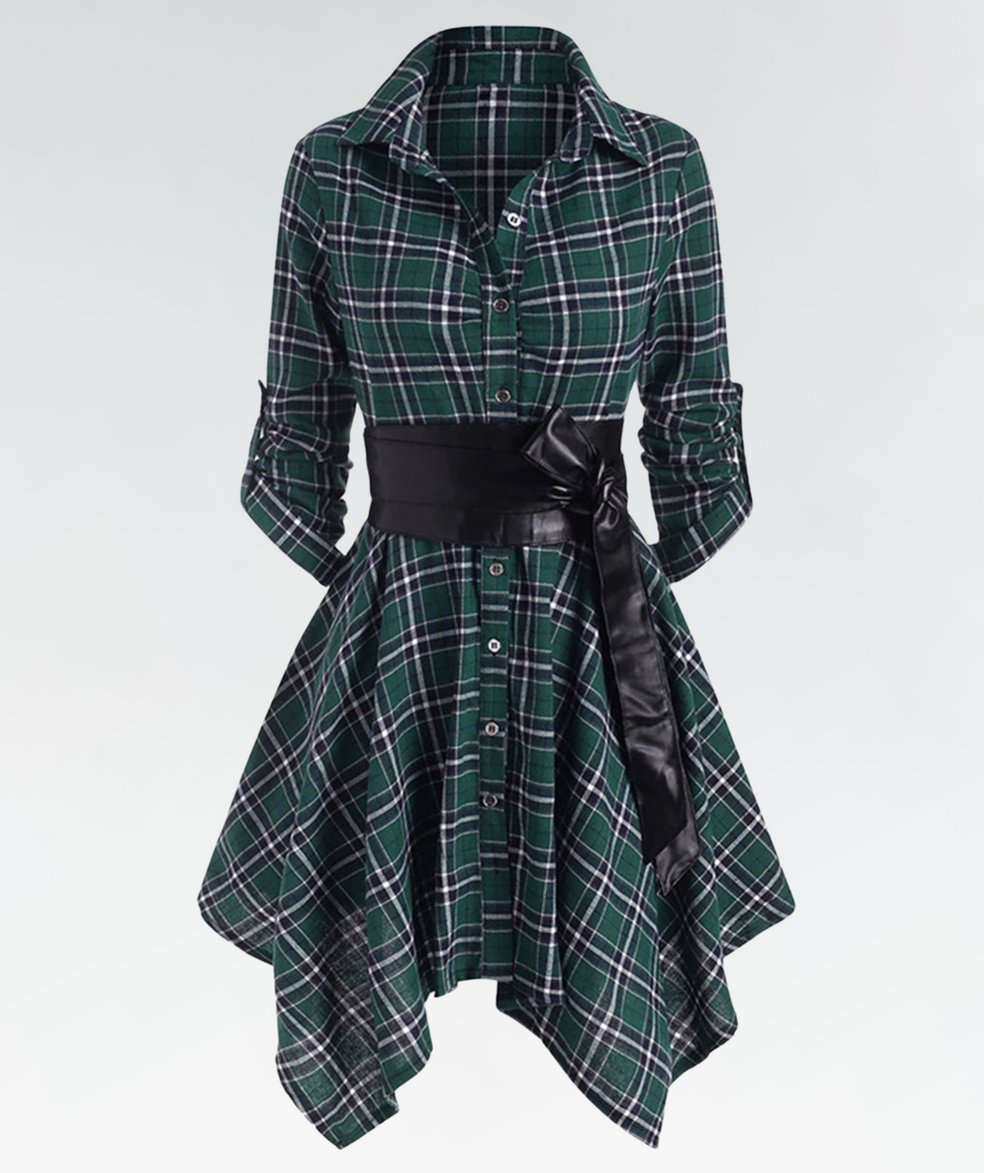 Levoire | Élégant Robe D'Été Gingham Vert