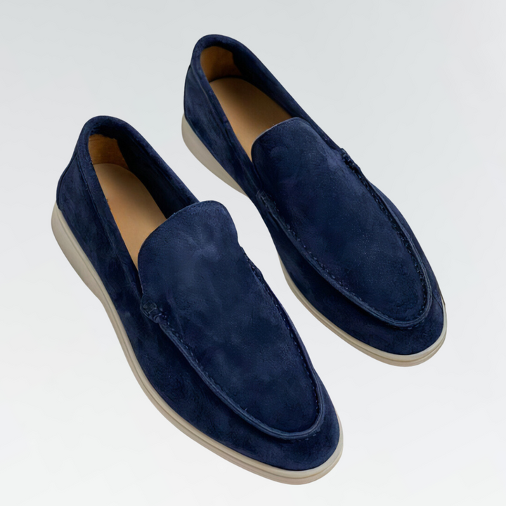 Levoire | Chaussures Loafers Pour Hommes Cuir Récolte De Vin Bleu marine