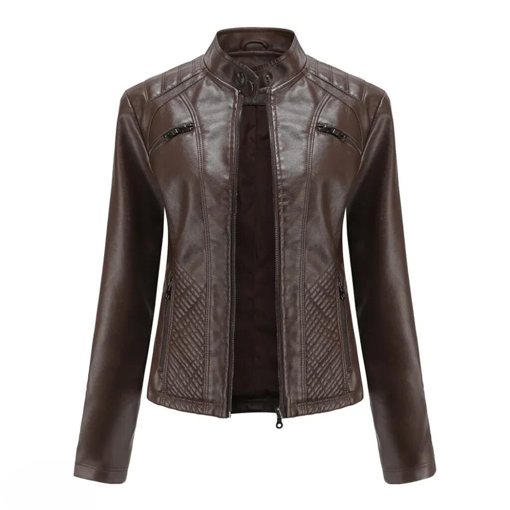 Levoire | Veste En Cuir Élégante Et Unique Café