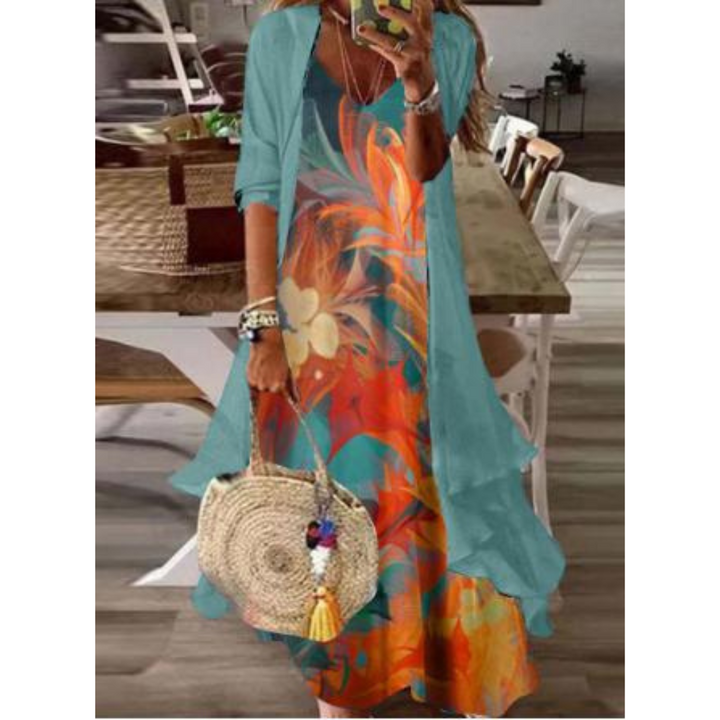 Levoire | Femme Robe midi Sonnenkuss Orange