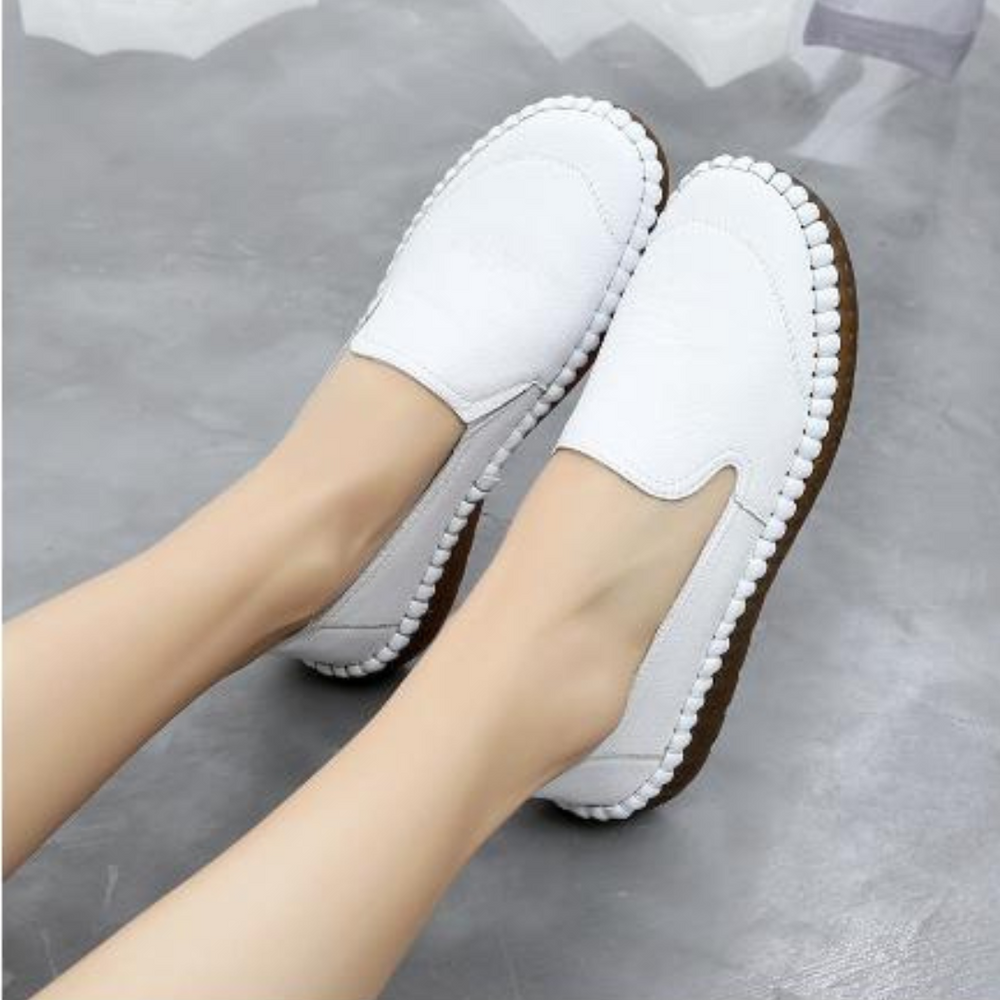 Levoire | Loafers Plats Pour Femmes En Couleur Unie Blanc