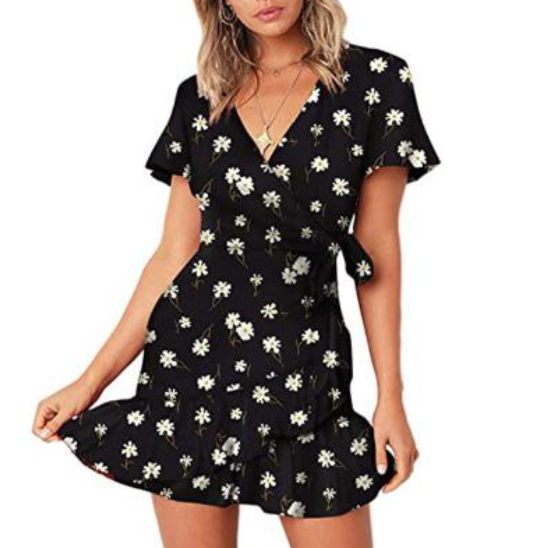Levoire | Mini robe imprimée pour femmes Noir 2