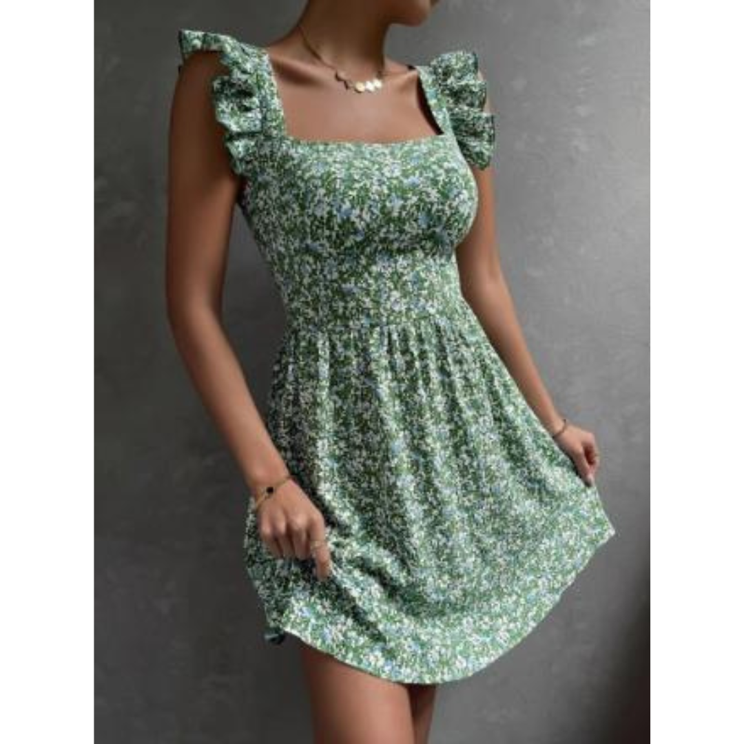 Levoire | Femme robe à encolure carrée Vert Menthe