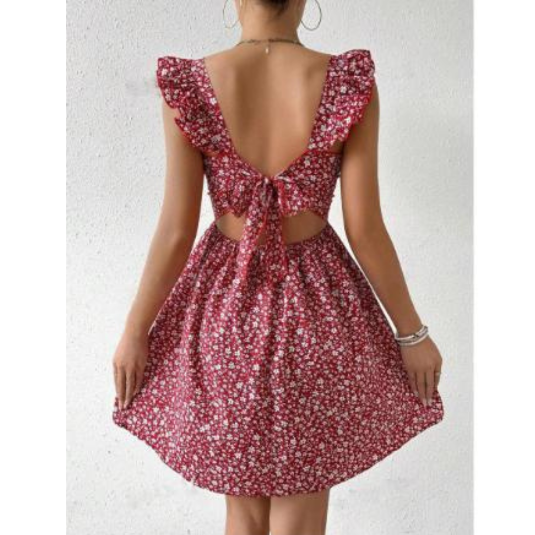 Levoire | Femme robe à encolure carrée Rouge