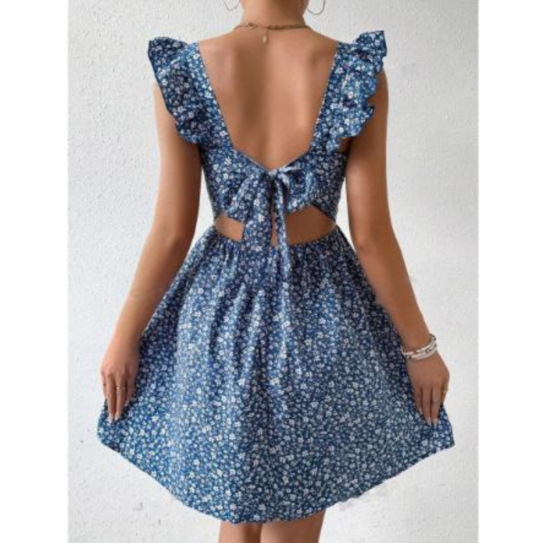 Levoire | Femme robe à encolure carrée Bleu