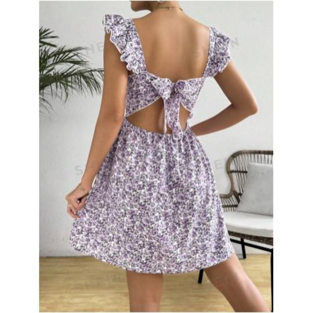 Levoire | Femme robe à encolure carrée Violet
