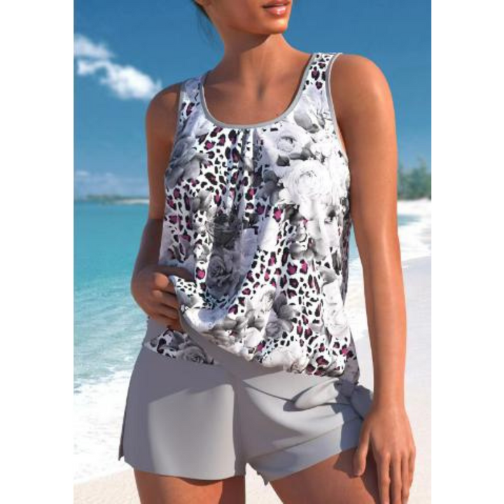 Levoire | Tankini À Motif Floral Gris 2