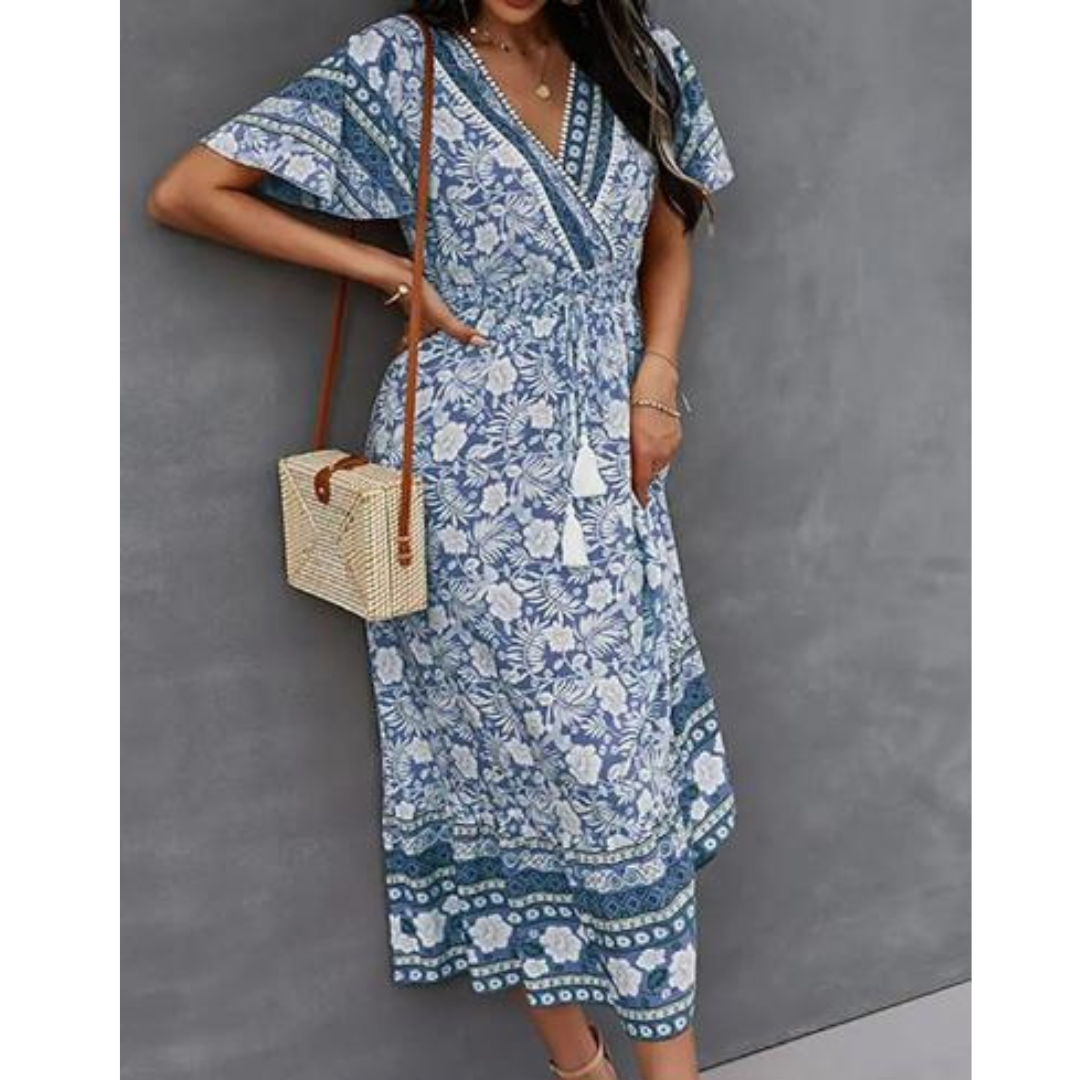 Levoire | Bohème été Maxi robe femme Bleu