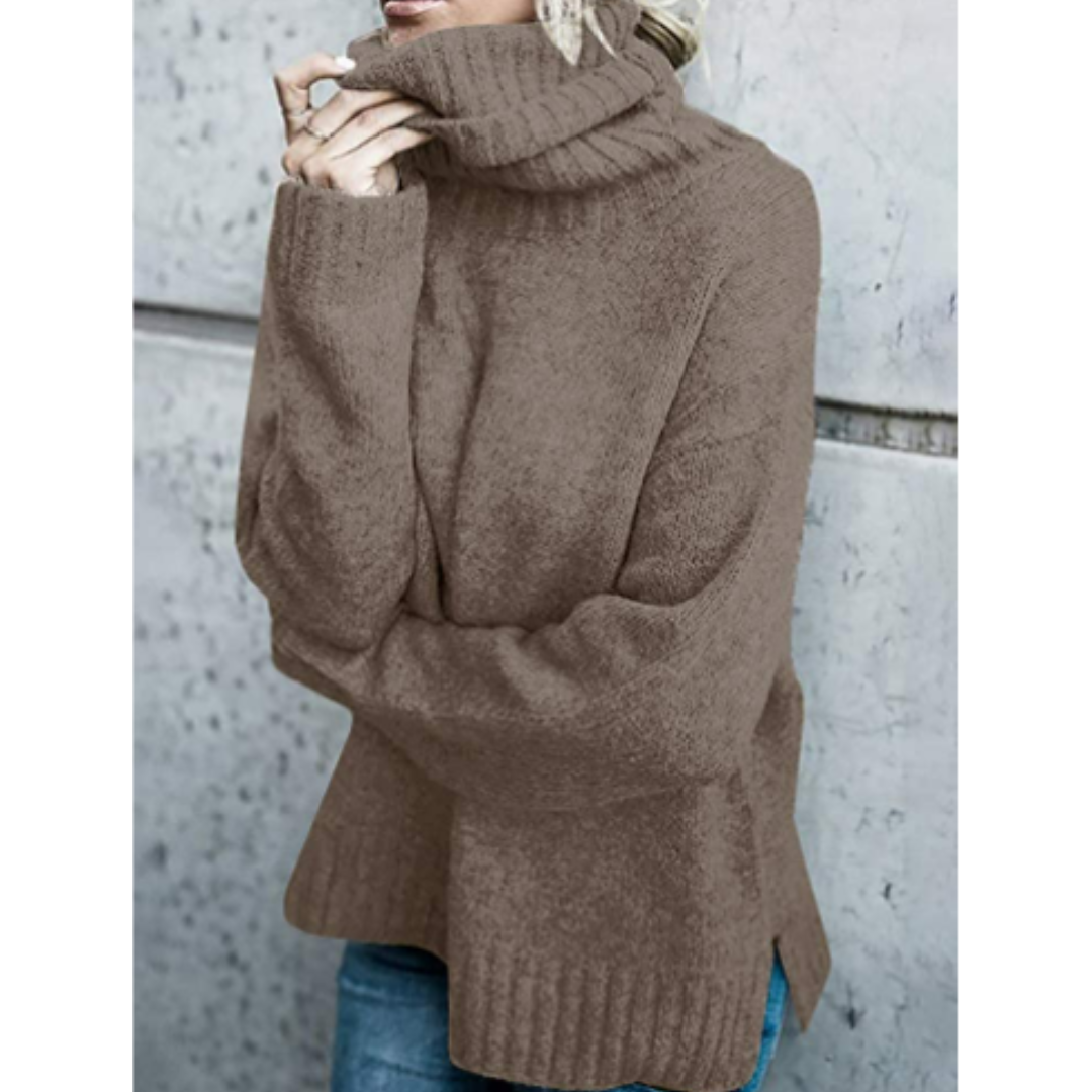 Levoire | Pull À Col Roulé Premium Pour Femme Brun
