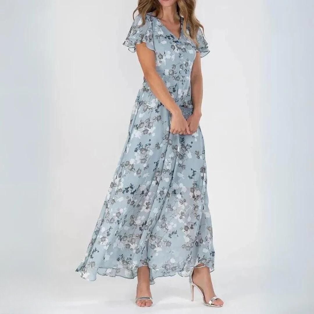 Levoire | Robe Élégante Et Chic En Imprimé Floral Bleu clair S