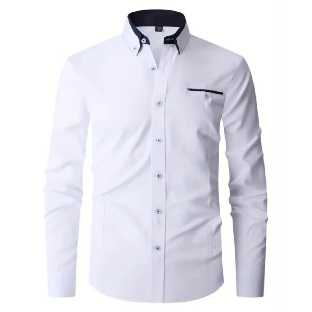 Levoire | Chemise Élégante Avec Col Contrasté Blanc