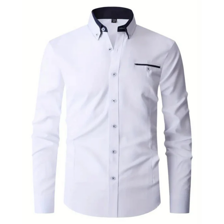 Levoire | Chemise Élégante Avec Col Contrasté Blanc