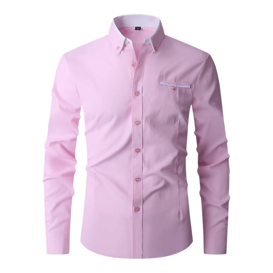 Levoire | Chemise Élégante Avec Col Contrasté Rose