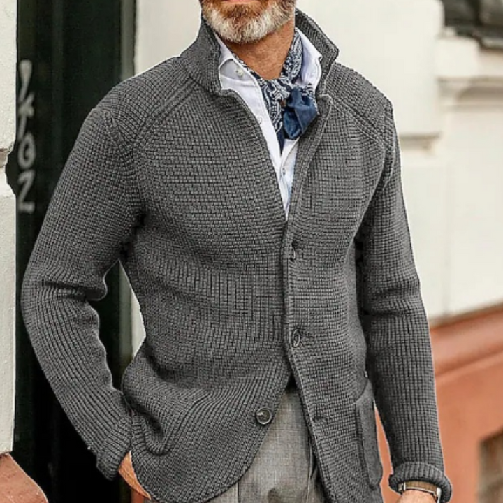 Levoire | Gilet Tricoté Chaud Pour Homme Grau