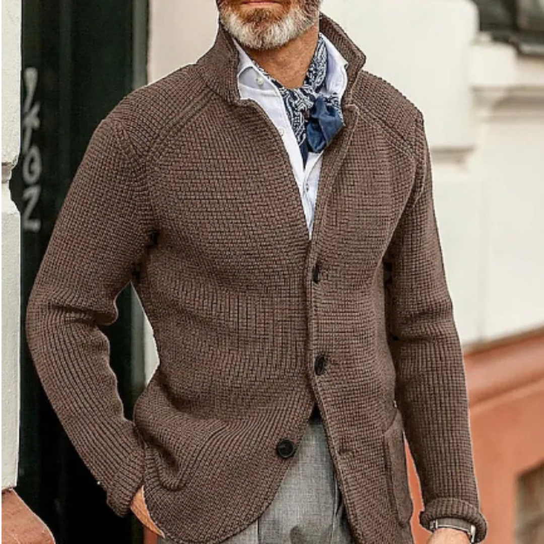 Levoire | Gilet Tricoté Chaud Pour Homme Brun d'enfer