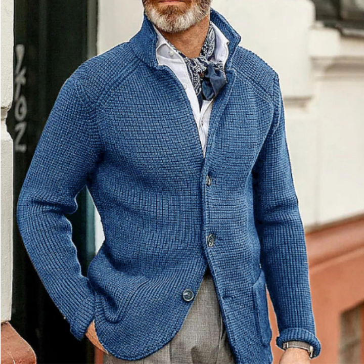 Levoire | Gilet Tricoté Chaud Pour Homme Bleu Clair