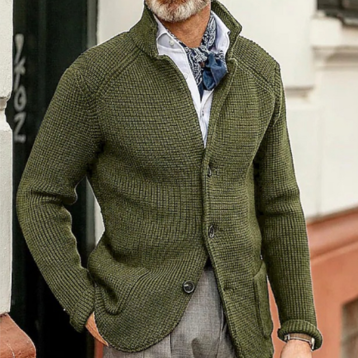 Levoire | Gilet Tricoté Chaud Pour Homme Armée Verte