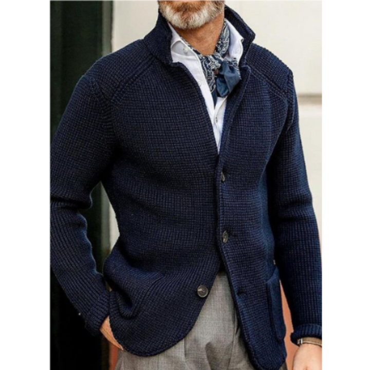 Levoire | Gilet Tricoté Chaud Pour Homme Bleu Dunkel