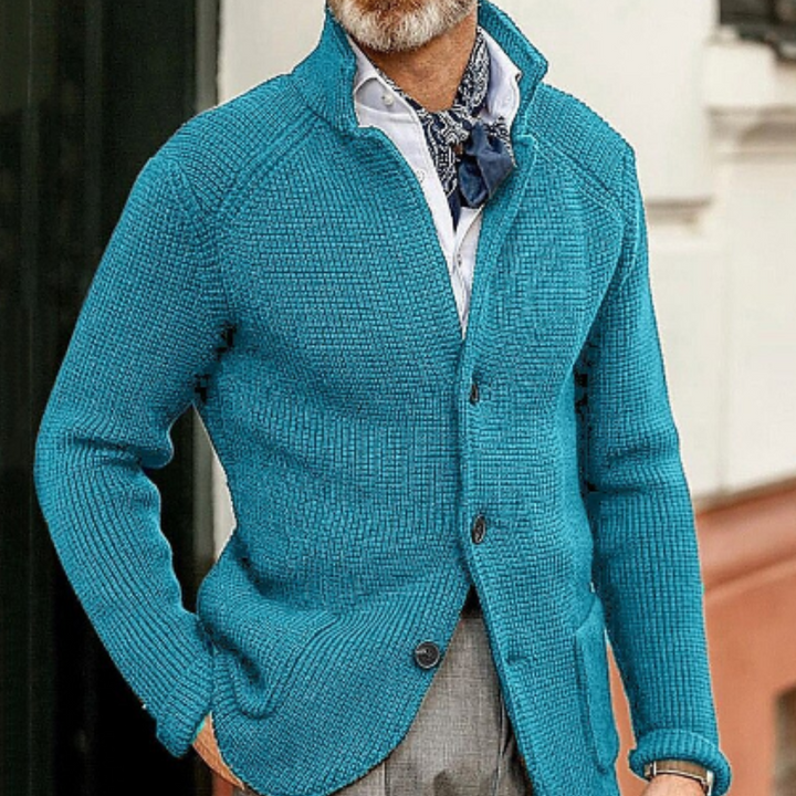 Levoire | Gilet Tricoté Chaud Pour Homme Bleu Aqua