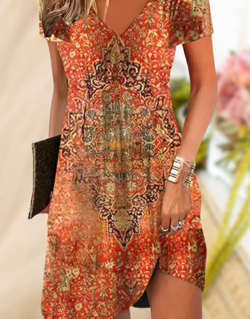 Levoire | Robe Mini Élégante Avec Boutons Orangé