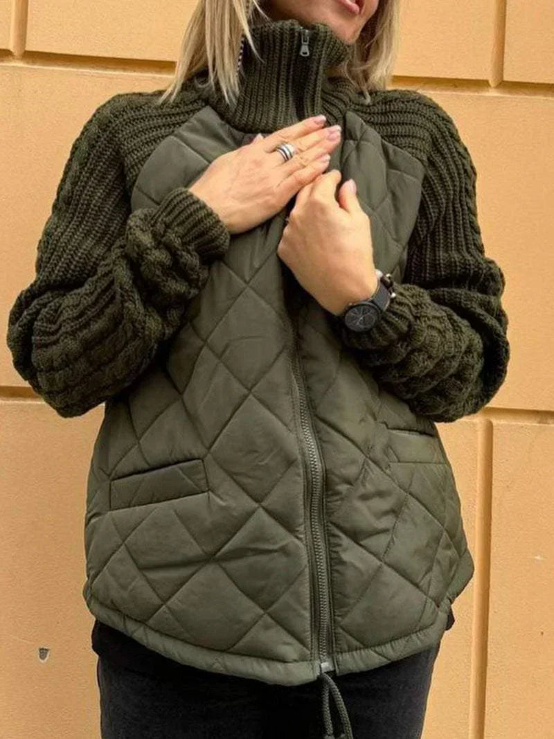 Levoire | Cardigan Chaud Avec Zip Vert