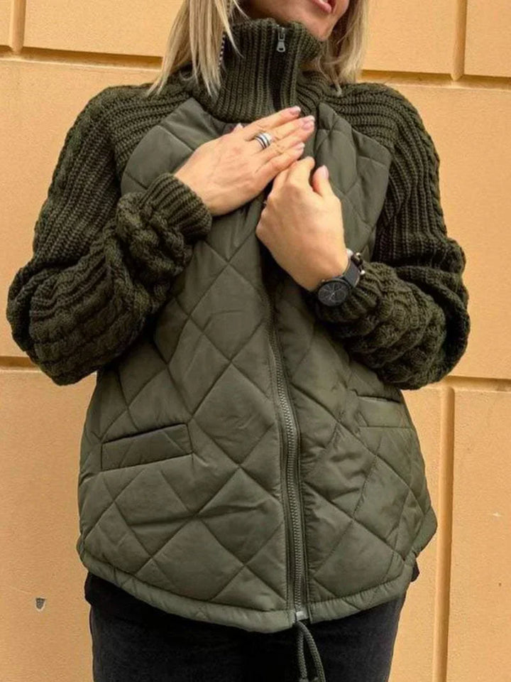 Levoire | Cardigan Chaud Avec Zip Vert