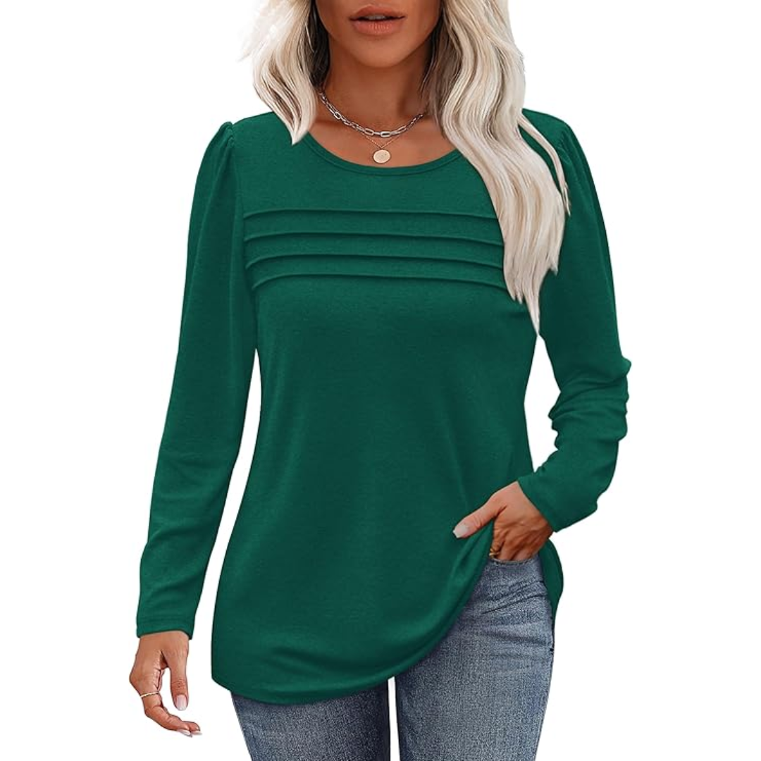 Levoire | Plissé Manches Longues Tunique Topsarah Vert