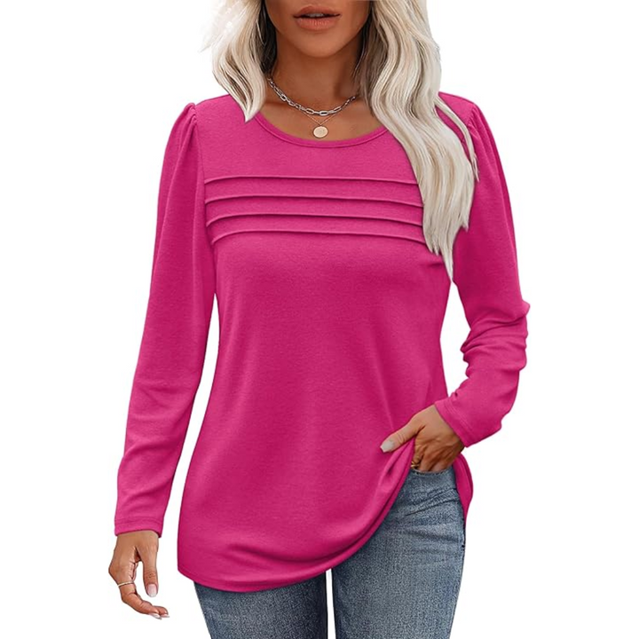 Levoire | Plissé Manches Longues Tunique Topsarah Rose