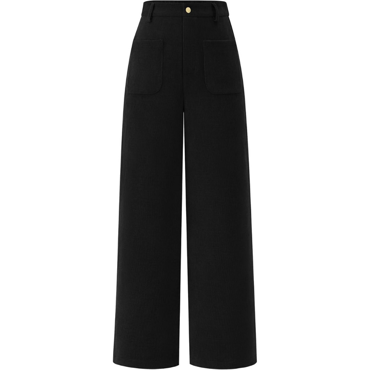 Levoire | Pantalon Palazzo Évasé À Taille Haute Et Poches Clarissa Noir