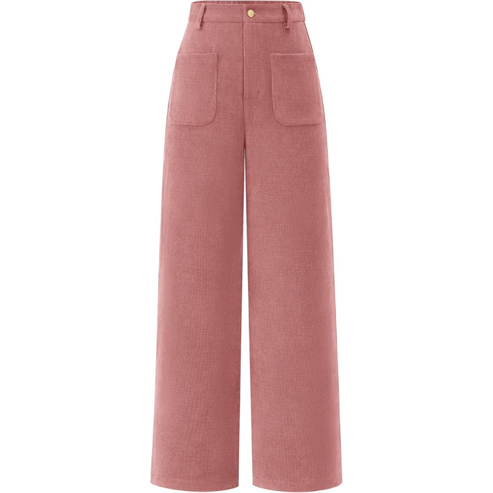 Levoire | Pantalon Palazzo Évasé À Taille Haute Et Poches Clarissa Rose