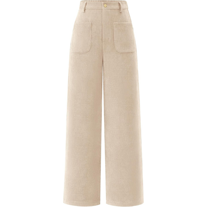 Levoire | Pantalon Palazzo Évasé À Taille Haute Et Poches Clarissa Beige