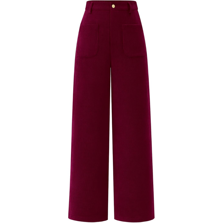 Levoire | Pantalon Palazzo Évasé À Taille Haute Et Poches Clarissa Bordeaux