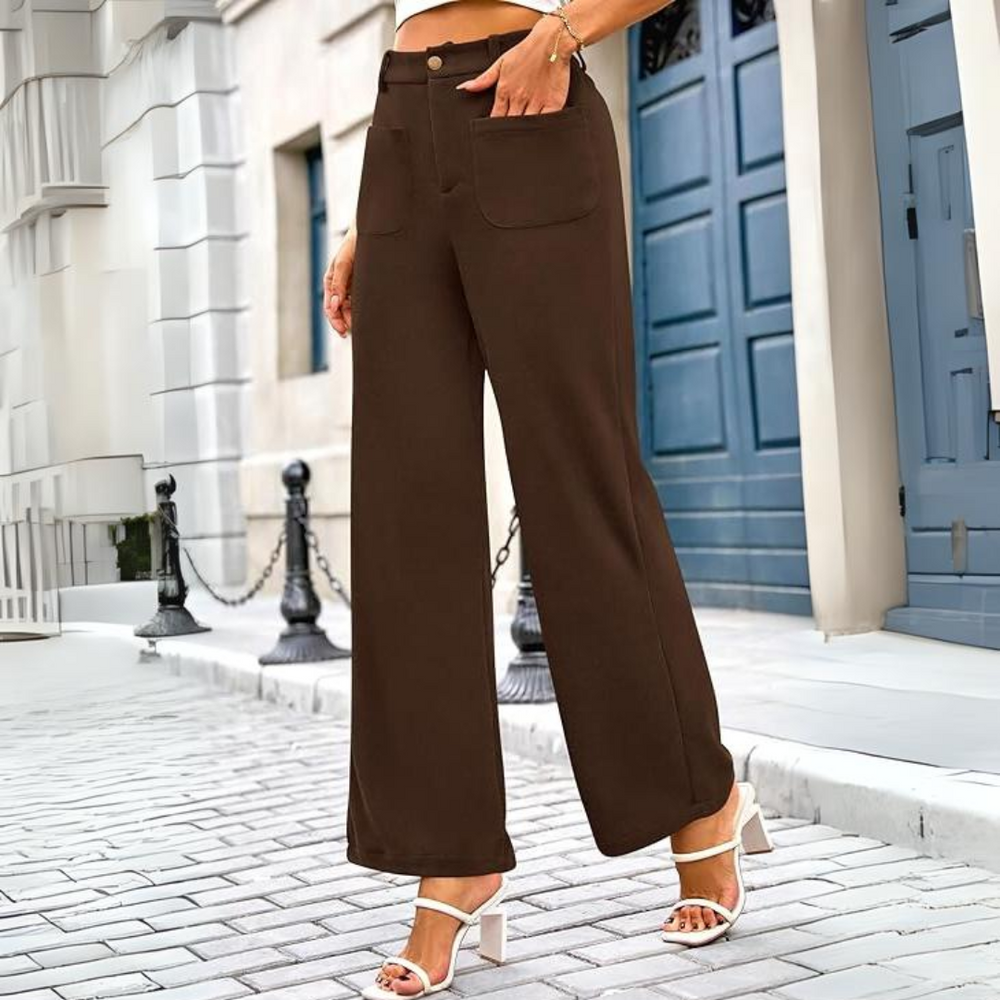 Levoire | Pantalon Palazzo Évasé À Taille Haute Et Poches Clarissa